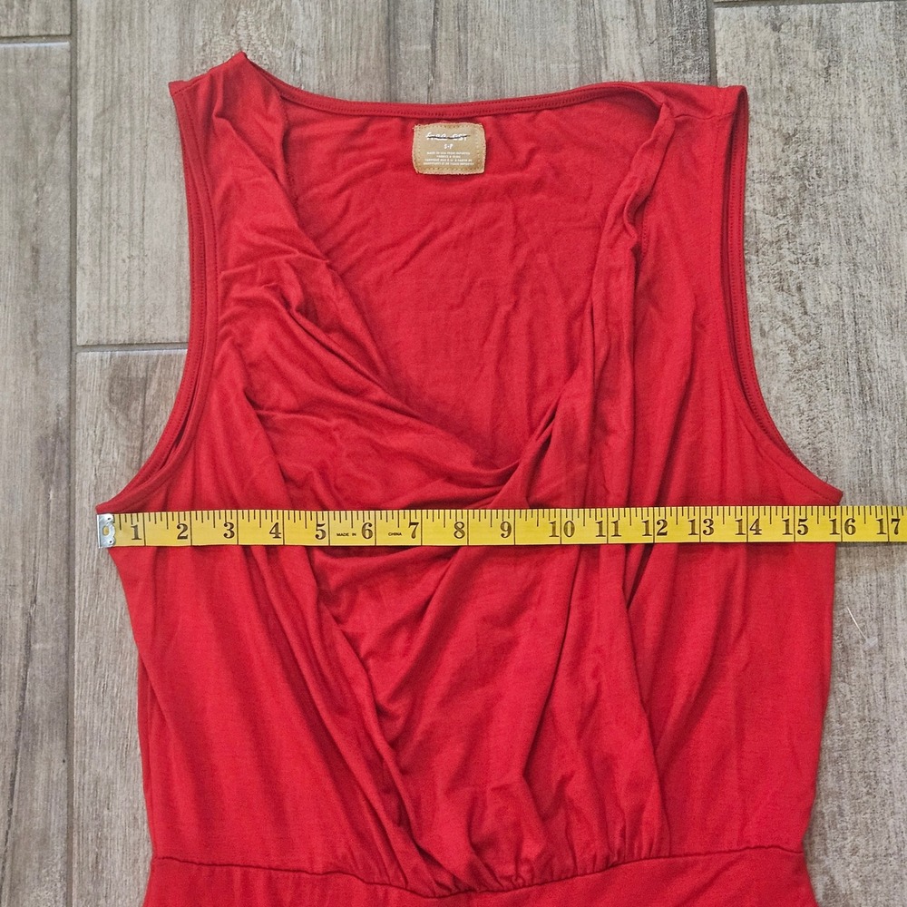 Free People Free-est Royale One Piece Size S Red Cowl Neck Wide Leg Boho Summer - Picture 8 of 12
